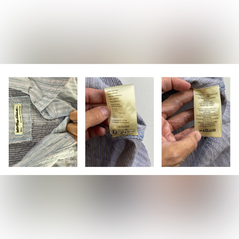 Free People We The Free Remade Dress Shirt Blue Lavender Small NWOT - Picture 16 of 16